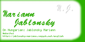 mariann jablonsky business card